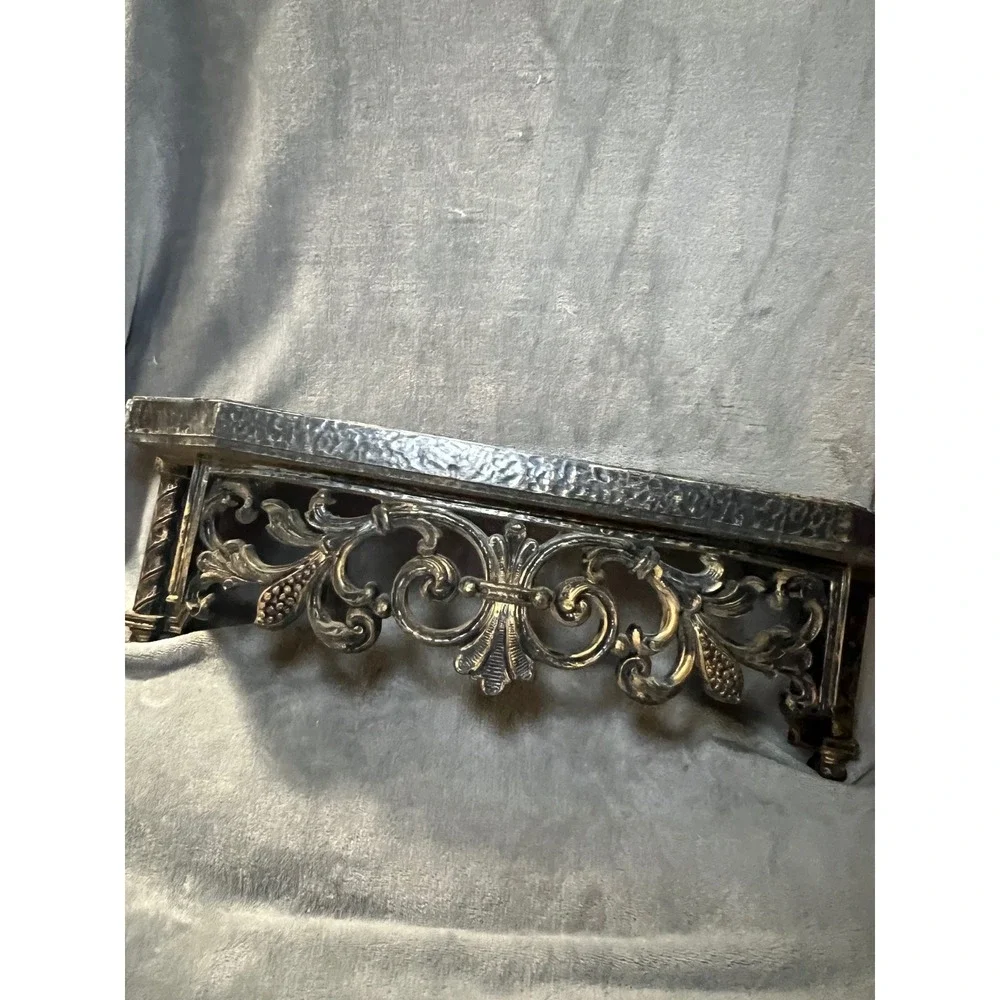Vintage Ornate Black Resin Wall Shelf Gothic Baroque Scrollwork 22